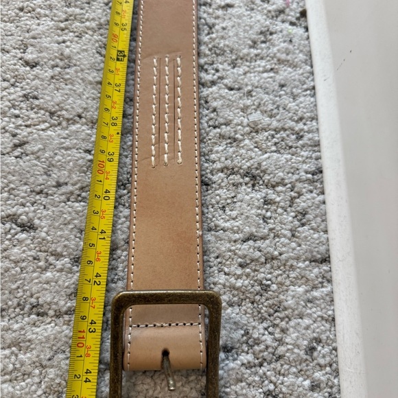 Bed Stu NWT size 38 it’s unisex Tan Leather Belt with Brass Buckle - Picture 13 of 14